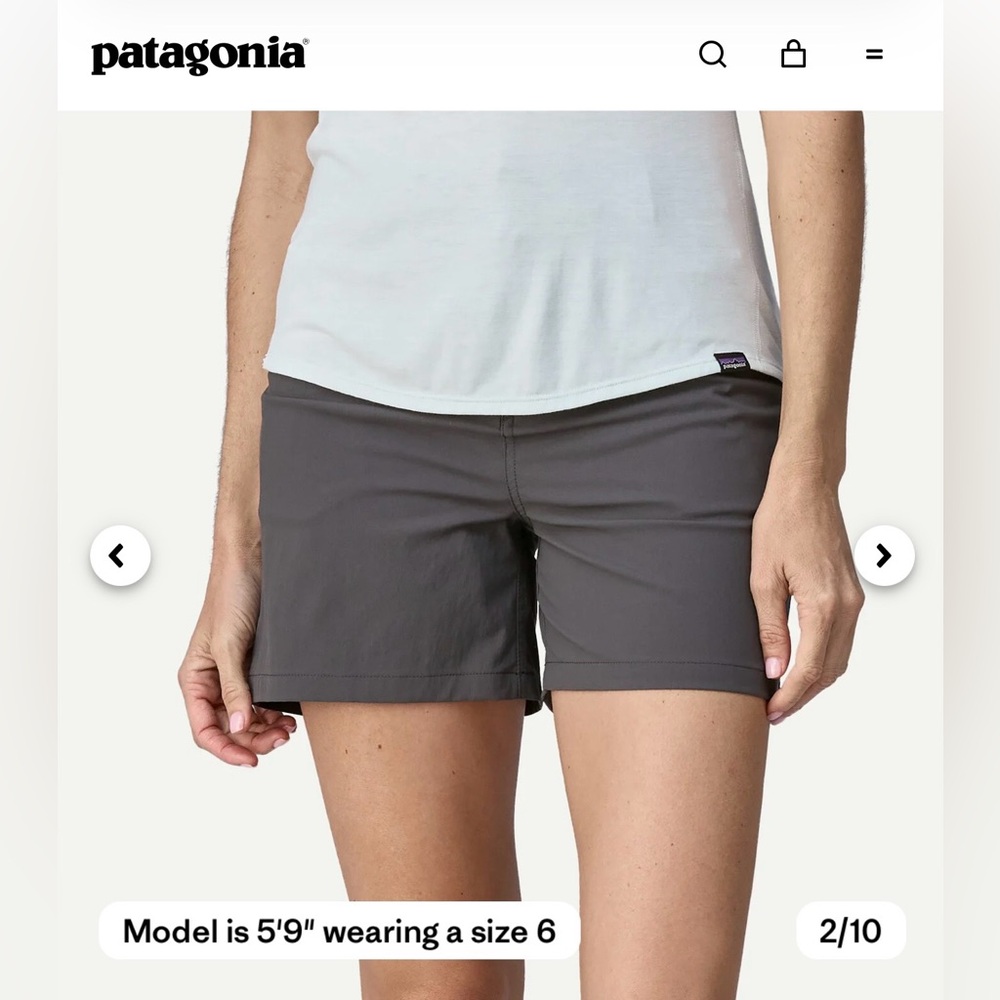 NWT Patagonia Women's Quandary Hiking / Utility Shorts - 5” -Forge Gray - Sz 16